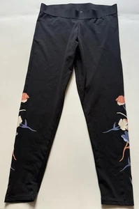 Adidas Leggings Damen schwarz mit bunten Blumen Größe XL - Bild 1 von 9
