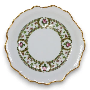 Limoges Malbec Empire Saint-Cloud 7 3/4" Plate Pink Rose Gold Trim France - Picture 1 of 3