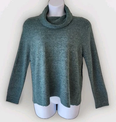 Suéter Chicos Touch of Cashmere Capucha Cuello 3 XL 16 18 Verde Mármol Suave Blanco Claro Foto 1 de 4