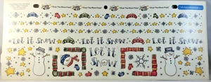 Let It Snow Borders Corners Snowman Stickopotamus RARE Clear Binder Stickers - Picture 1 of 1