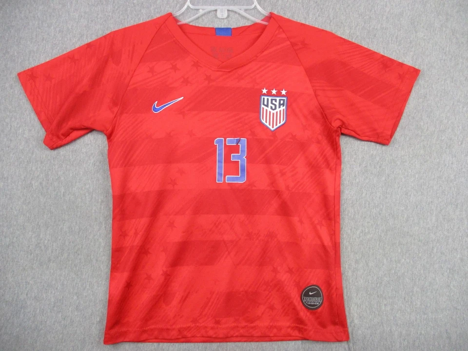Camiseta de fútbol para mujer de EE. UU. pequeña roja Nike 13 Morgan Copa Mundial Dri Fit USWNT 3 estrellas Foto 1 de 4