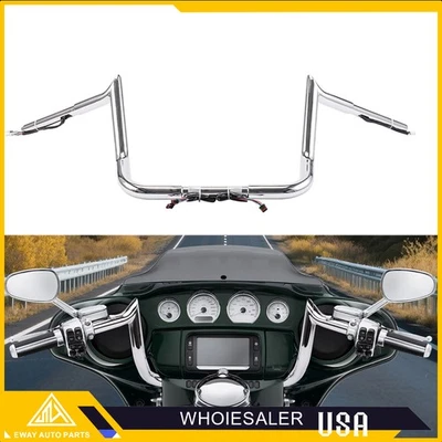 Manillar Meathook precableado de 12" para Harley Ultra Limited Street Glide 14+ Foto 1 de 4