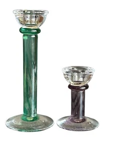 Kjell Engman für Kosta Boda Filippa Glas Kerzenständer 2er Set signiert nummeriert - Bild 1 von 12