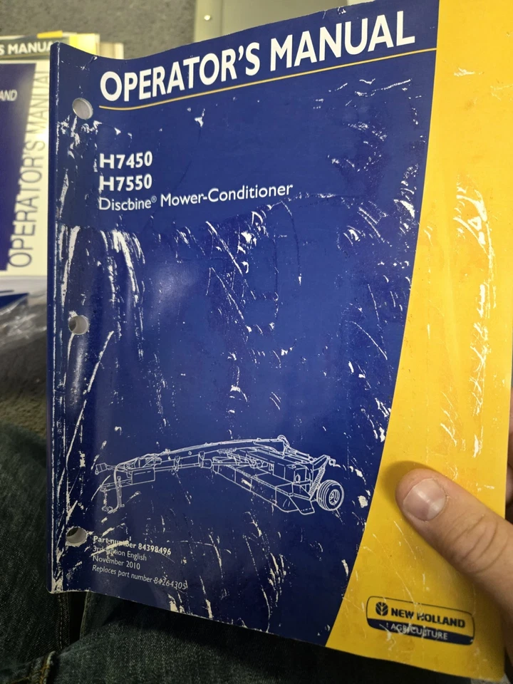 New Holland H7450, H7550 Discbine Mower-Conditioner Operator's Manual - Image 1 of 1