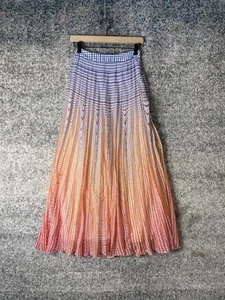 Geisha Designs Skirt Womens 0 Multicolor Ombre Pleated Maxi Lined Anthropologie - Picture 1 of 8