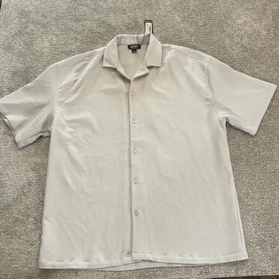 BooHooMAN негабаритный ребристый коротким рукавом рубашка с Ярлыками средний Streetwear Топ - Изображение 1 из 4