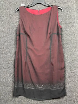 Mica Sheath Midi Dress Womens Size 20 Black Red Sleeveless Round Neck Back Zip - Image 1 of 4