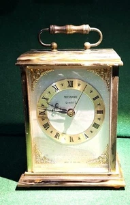 Vintage 1970s Metamec faux onyx top and bottom quartz carriage clock working - Picture 1 of 1