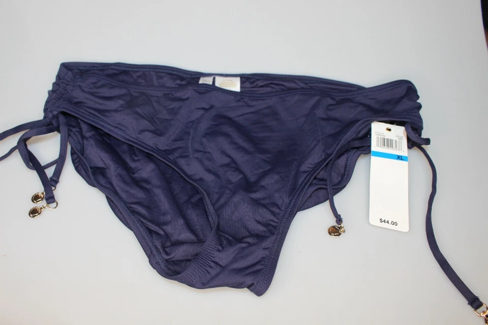 Anne Cole Swimsuit Solid Hipster Bikini Bottoms Navy Blue Size XLarge Pl425