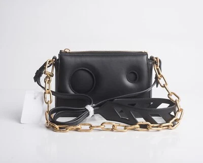 Off-White Virgil Abloh Womens Black Burrow Purse Bag Pouch Gold Chain Strap - Image 1 of 4