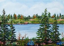 Countryside Painting Original Oil Artwork 5x7" Hand Painted Small Art