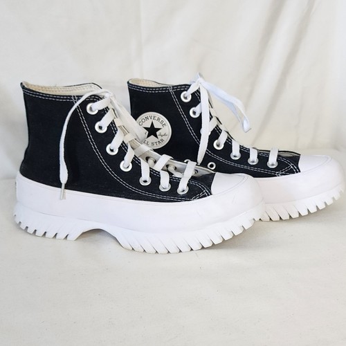 Sneakers Converse All Star Lugged High Top Platform nere scarpe tela donna 6