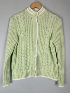 Brooks Brothers Cable Knit Full Button Cotton Cardigan Women’s Size XL - Picture 1 of 6
