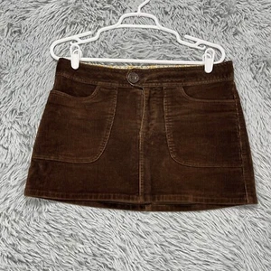 Paul & Joe For Target Micro Mini Skirt Juniors 7 Brown Corduroy Boho Hippie Mod - Picture 1 of 6