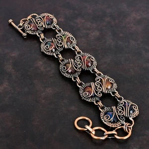 Mujer Día Oferta Cobre Natural Ammolita Nuevo Alambre Envuelto Único Pulsera Joyería - Imagen 1 de 6