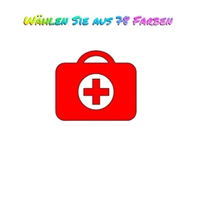 1x Aufkleber rotes Kreuz Koffer info Hilfe 10cm dekor Hinweis sticker Verband - Bild 1 von 4