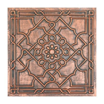 Ancient Ceiling Tiles Embossed Wall Panel 2'X2' Tiles PL09 Rustic copper 10pcs - Image 1 of 4