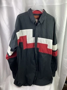 Rustler By Wrangler Western Red White Black Shirt 2XT Long Sleeve Button Down - Picture 1 of 5