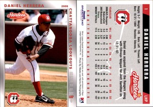 Daniel Ray Herrera 2008 Choice Louisville Bats #18 Card *AutographDen*