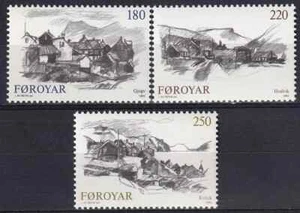 Faroe 1982 Yvert 66/68 Cities MNH VF - Imagen 1 de 1