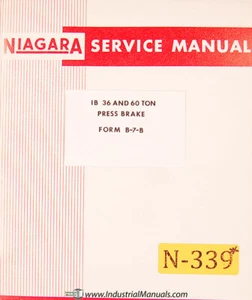 Niagara 1B, 36 tonnellate e 60 tonnellate, manuale di servizio freno pressa anno (1964) - Foto 1 di 1