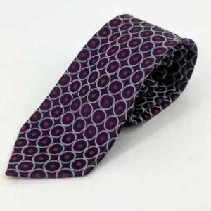 BCBG Attitude 100% Silk Purple Lavender Graphic Pattern Necktie Tie 62.75" x 3.5 - Picture 1 of 8