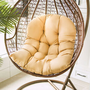 Foldable Hanging Rattan Swing Chair Egg Chair Stand Patio Hammock Cushion Pillow