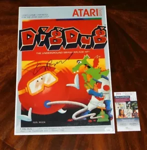 RARE NOLAN BUSHNELL ATARI FOUNDER SIGNED 12X18 DIG DUG POSTER JSA COA!!! - Picture 1 of 2
