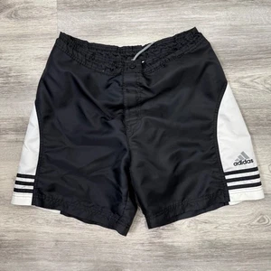 Pantalones Cortos Atléticos Adidas Nylon Negro Blanco Rayas Para Hombre Talla L Entrenamiento Gimnasio - Imagen 1 de 6