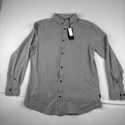 ¡Nuevo! Kenneth Cole Hombres Movilidad Tejida Camisa Gris Gran Rendimiento Techni-cole Foto 1 de 4