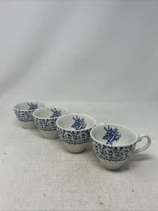 Johnson Brothers Rose Bouquet Blue Floral 4 Cups - Picture 1 of 5