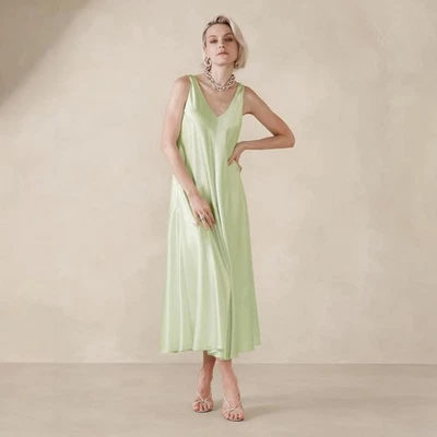 Vestido midi Banana Republic Serenata 100 % seda talla XL NUEVO Foto 1 de 4