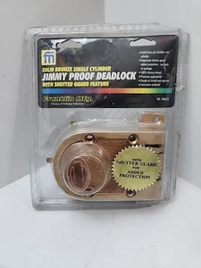 Single Cylinder Jimmy Proof Lock Security Deadlock Deadbolt Franklin Mfg 1066CS - Picture 1 of 2