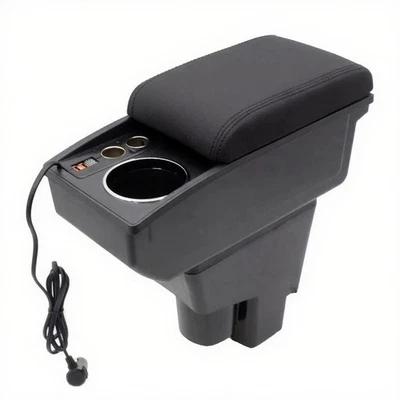 Caja reposabrazos para HONDA FIT JAZZ 2002-2008 con 2 puertos USB y encendedor de cigarrillos Foto 1 de 4