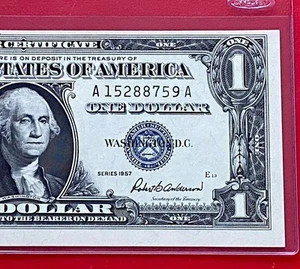 1957 $1 Dollar Silver Certificate (Blue Seal) Block A-A , Uncirculated - Picture 1 of 3