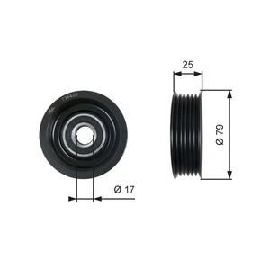 T36420 GATES Deflection/Guide Pulley, V-ribbed belt for MAZDA - Picture 1 of 1