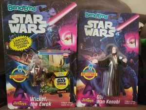 STAR WARS BENDEMS Obi-Wan, Wicket, Sealed - Picture 1 of 18