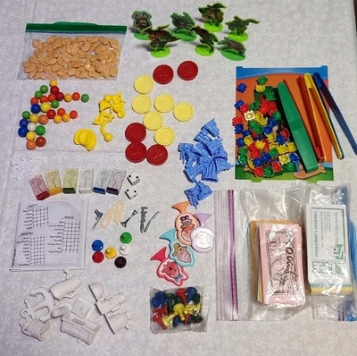 Game Pieces Lot For Art Or Replacement Bed Bugs Checkers Clue Life Hippo Cootie - Image 1 of 4