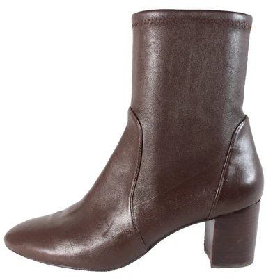 STUART WEITZMAN Chocolate Brown Leather Block Heel Ankle Boots 9 - Image 1 of 4