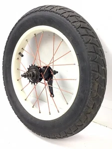 16" x 3" Fahrrad Hinterrad weiß Rücktrittbremse und Reifen Kinder Fatbike #L9 - Bild 1 von 3