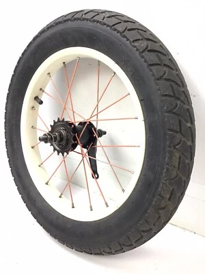 16" X 3" Bicycle Rear White Wheel Coaster Brake and Tire Kids Fat Bike #L9 - Image 1 of 3