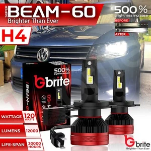 GBrite Super Beam 60 H4 latest Canbus Error Free led Super Bright White bulbs - Picture 1 of 9