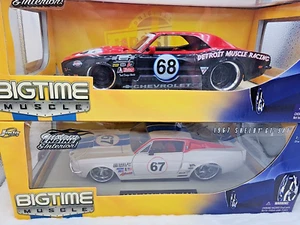 Jada Toys "BIGTIME MUSCLE" 67 Shelby GT500 Racer & 1968 Chevy Camaro  1:18 Scale - Picture 1 of 11
