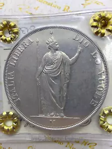 GOVERNO PROVVISORIO DI LOMBARDIA 5 LIRE 1848 PERIZIATA SPL - Foto 1 di 4