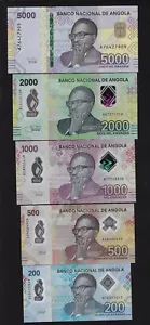 ANGOLA 5000 + 2000 +1000 +500 +200 KWANZAS 2020 GEM UNC - Picture 1 of 2