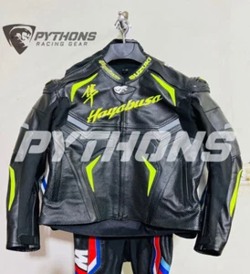 HAYABUSA SUZUKI Motorbike/Motorcycle Leather Jacket Racing Biker Leather Jacket - Picture 1 of 3