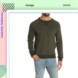 Vestige Contrast Banded Pullover Sweater,DGRN,Sz L - Picture 1 of 2