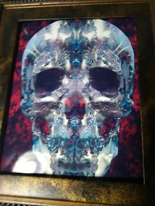 GLOSSY Print Fractal Skull 8.5x11" UNFRAMED cosmic trippy psychedlic art #2 - Picture 1 of 5