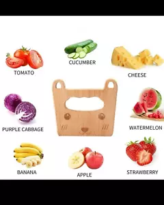 Chopper de alimentos para niños seguro para madera de bambú ecológico y Montessori - Imagen 1 de 5