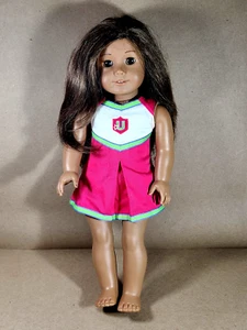 American Girl Doll Brown Hair & Eyes AG Cheer Dress Tan Skin Truly Me #31 EUC - Picture 1 of 13